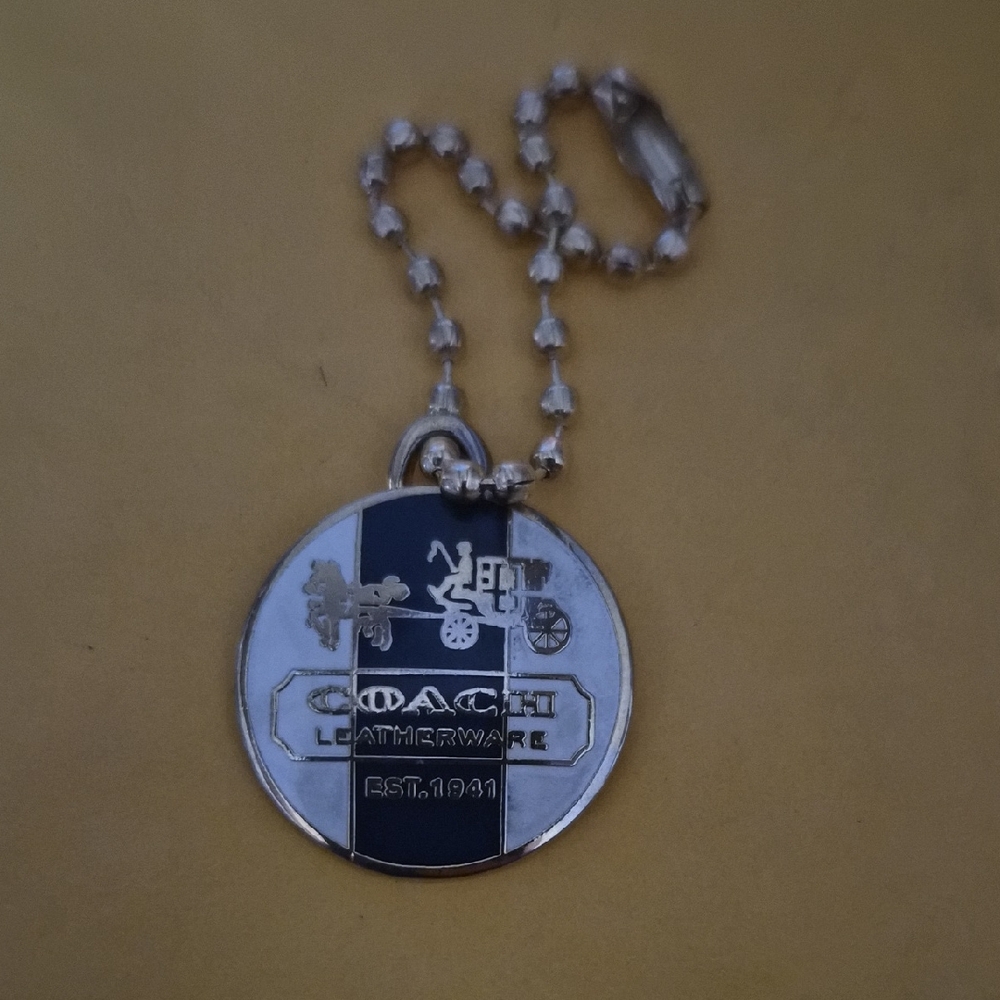 Coach Silver and Blue Pendant/Charm